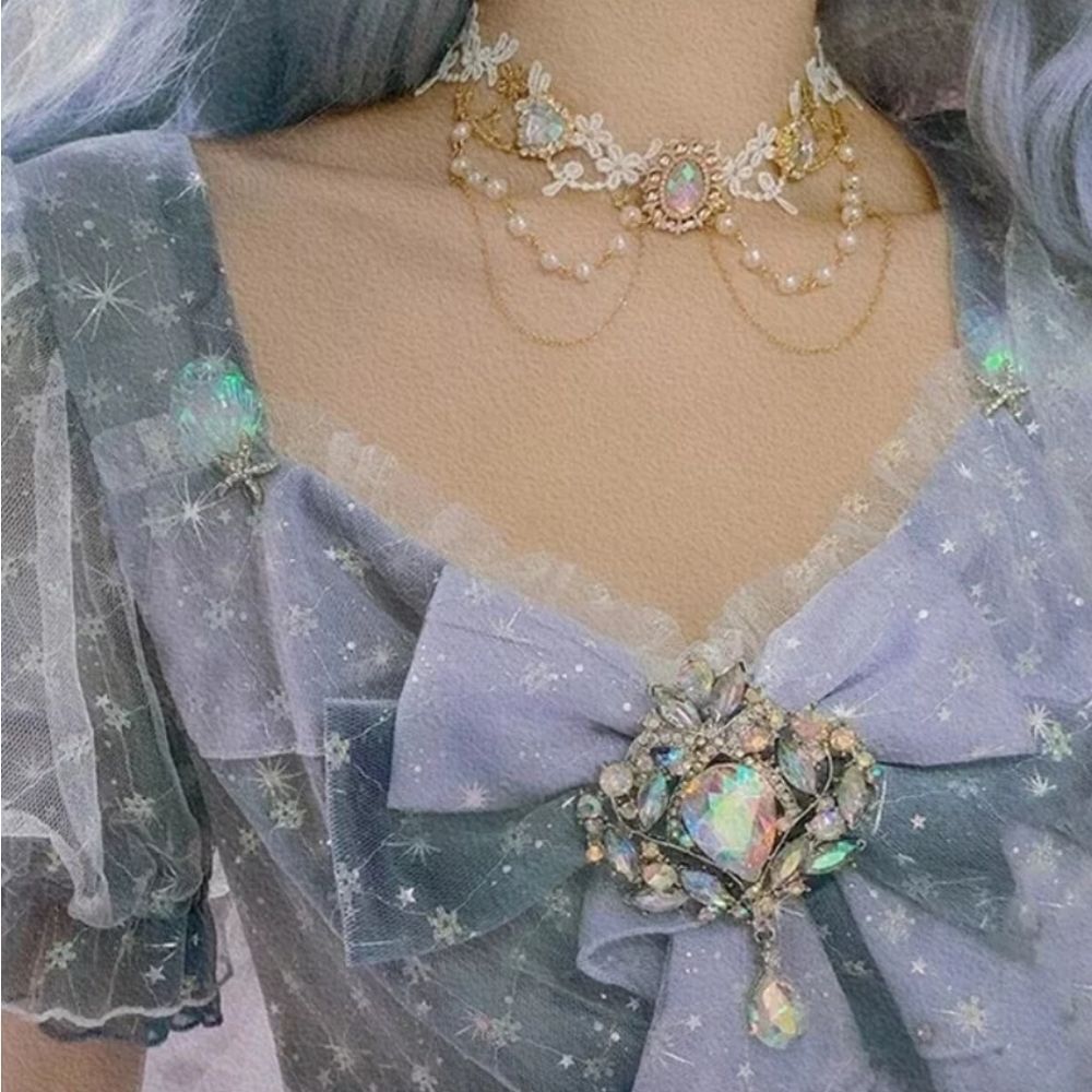 NWOT Lolita Marie Antoinette Choker Collar Necklace AB Crystal